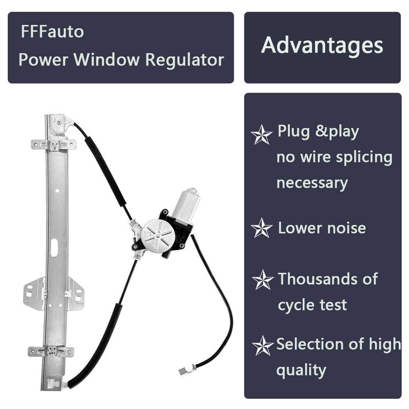 FFFauto 748-512 Window Regulator with Rear Driver Side Fit for Honda Pilot 2003-2008 V6 3.5L Sport Utility OEM: 72750S9VA01; 72750S9VA02; 212-0051; 384972; 88534; WPR1028LMB - Image 2